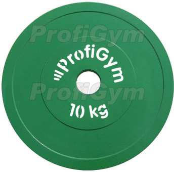 Стальной диск для пауэрлифтинга ProfiGym ДПЛ-10 с полимерным покрытием 10 кг, 51 мм (зеленый)